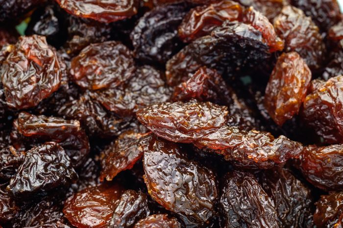 Raisins close-up background