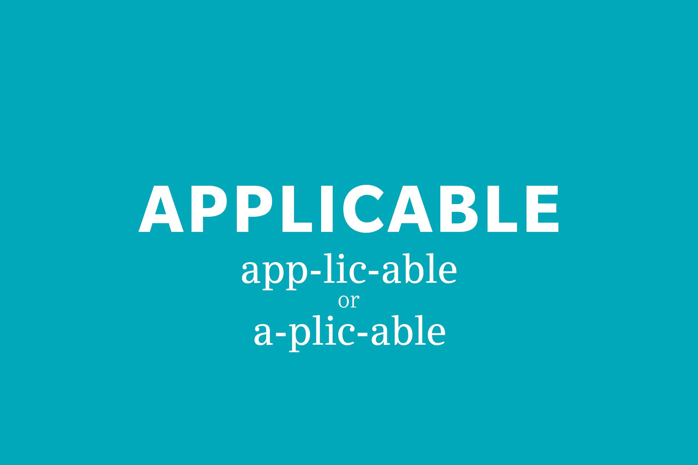 applicable pronunciation