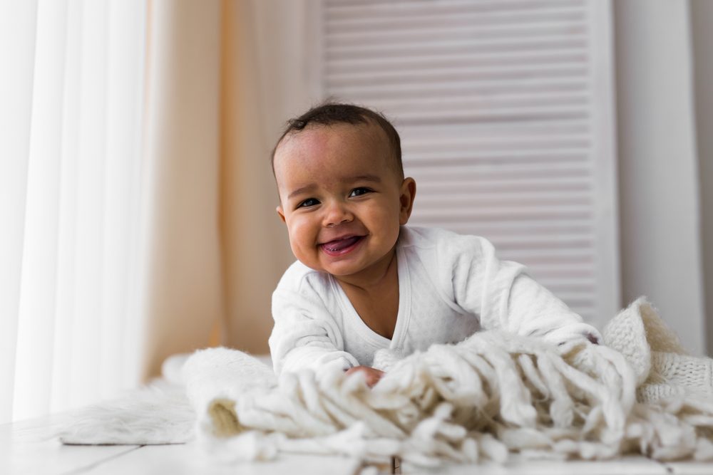 Happy Mixed Race Toddler Boy