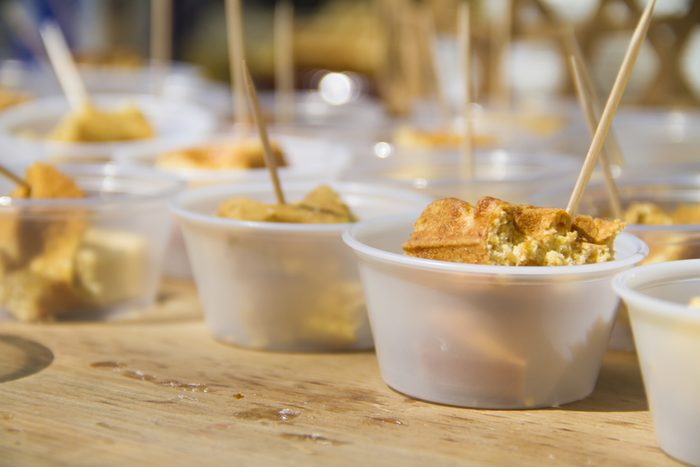 Cups of waffle samples
