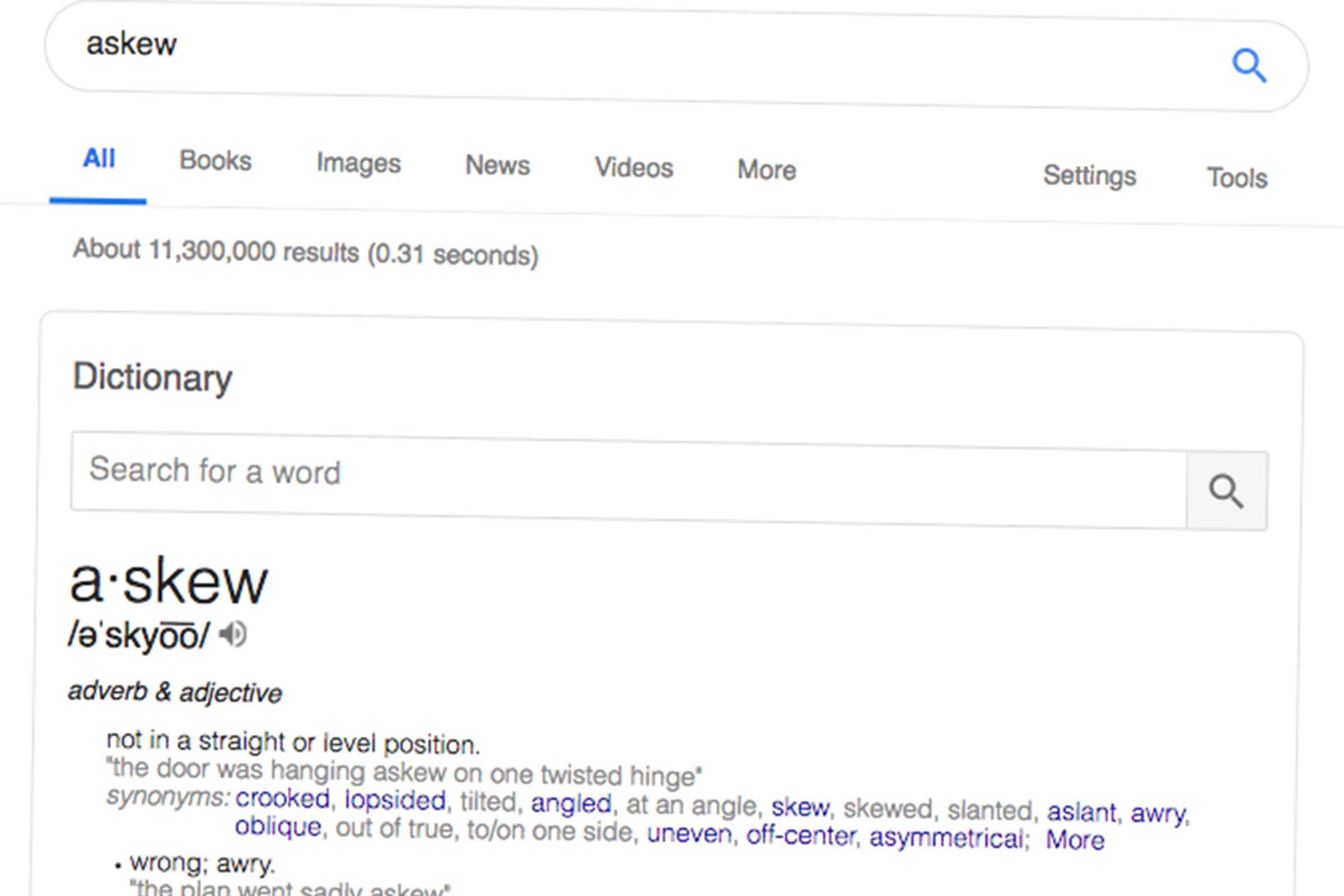 askew