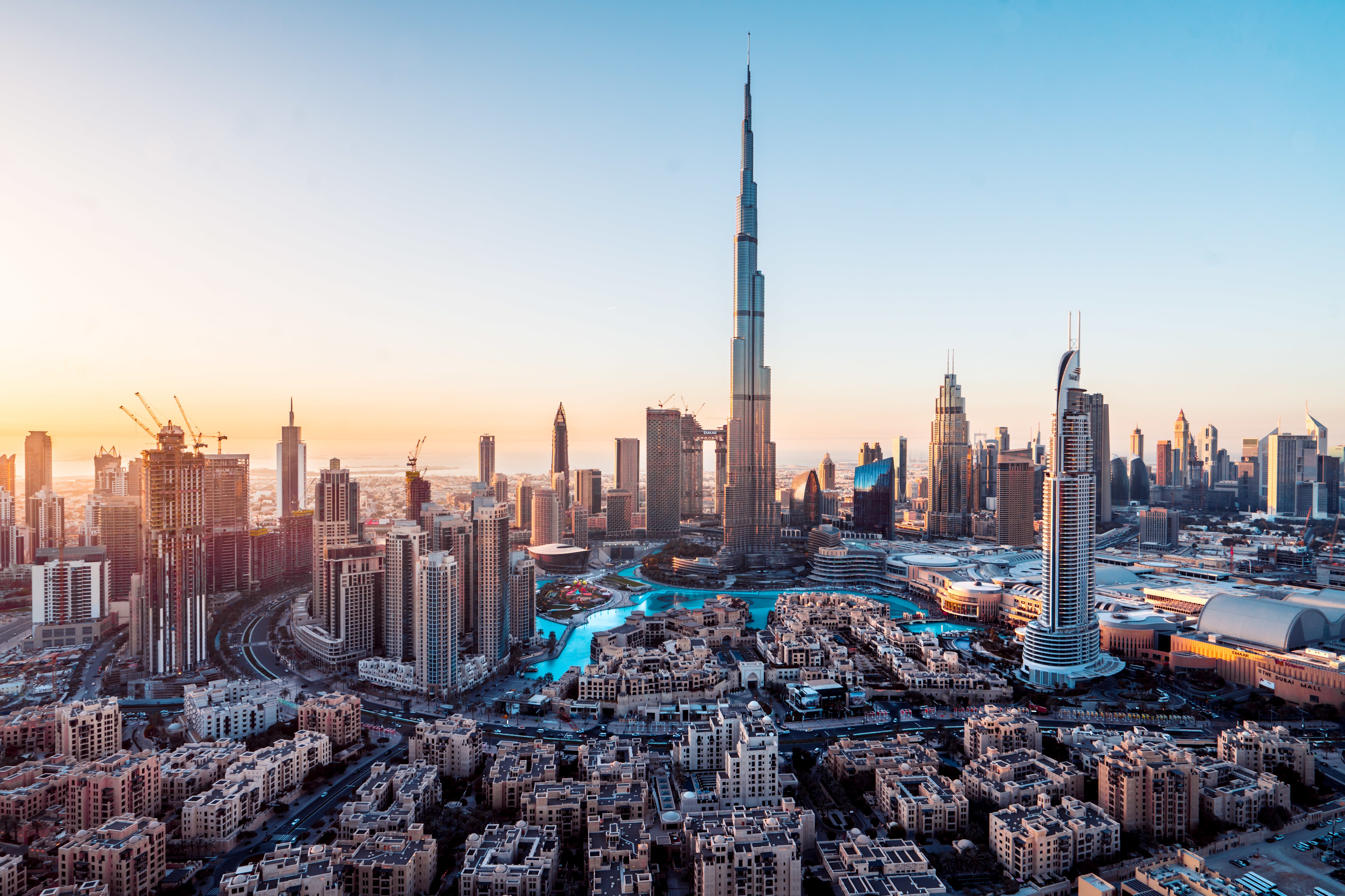 Aerial View Of City Buildings During Sunset
