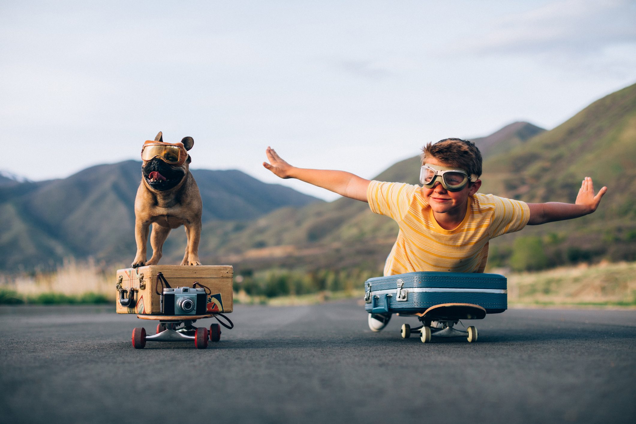 Traveling Boy and his Dog