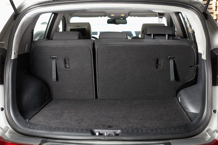 Empty open trunk of the car