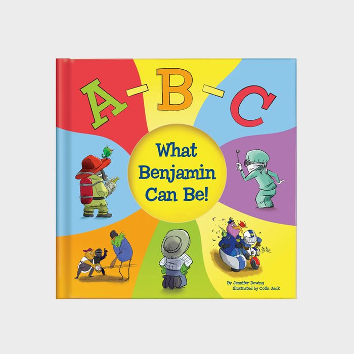 Children's book cover features diverse careers. 