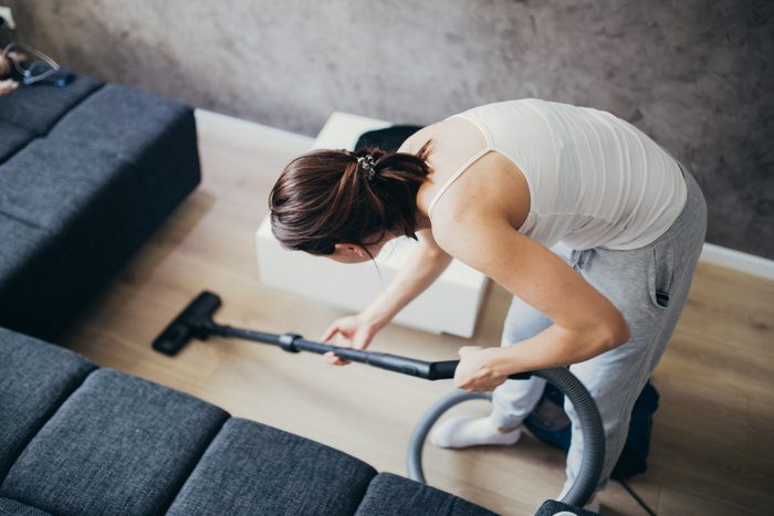 Girl doing house work