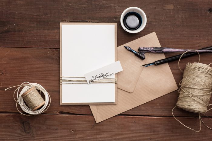 Simple rustic wedding invite, blank.