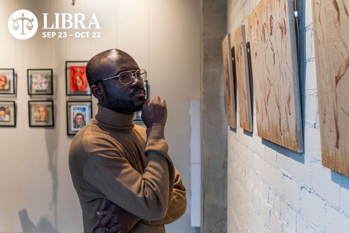 a libra enjoying an afternoon at the museum