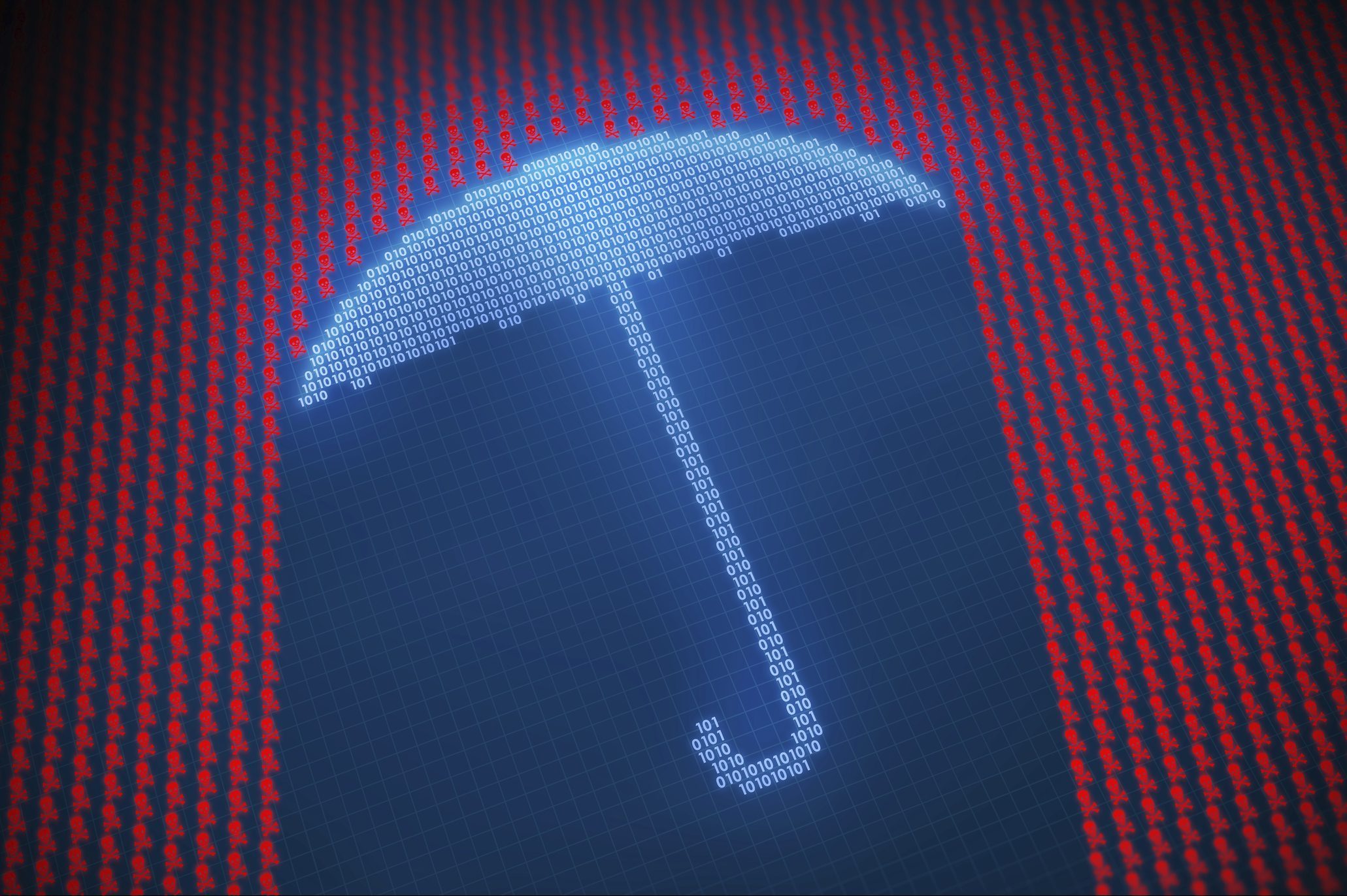 Cyber attack protection, conceptual illustration