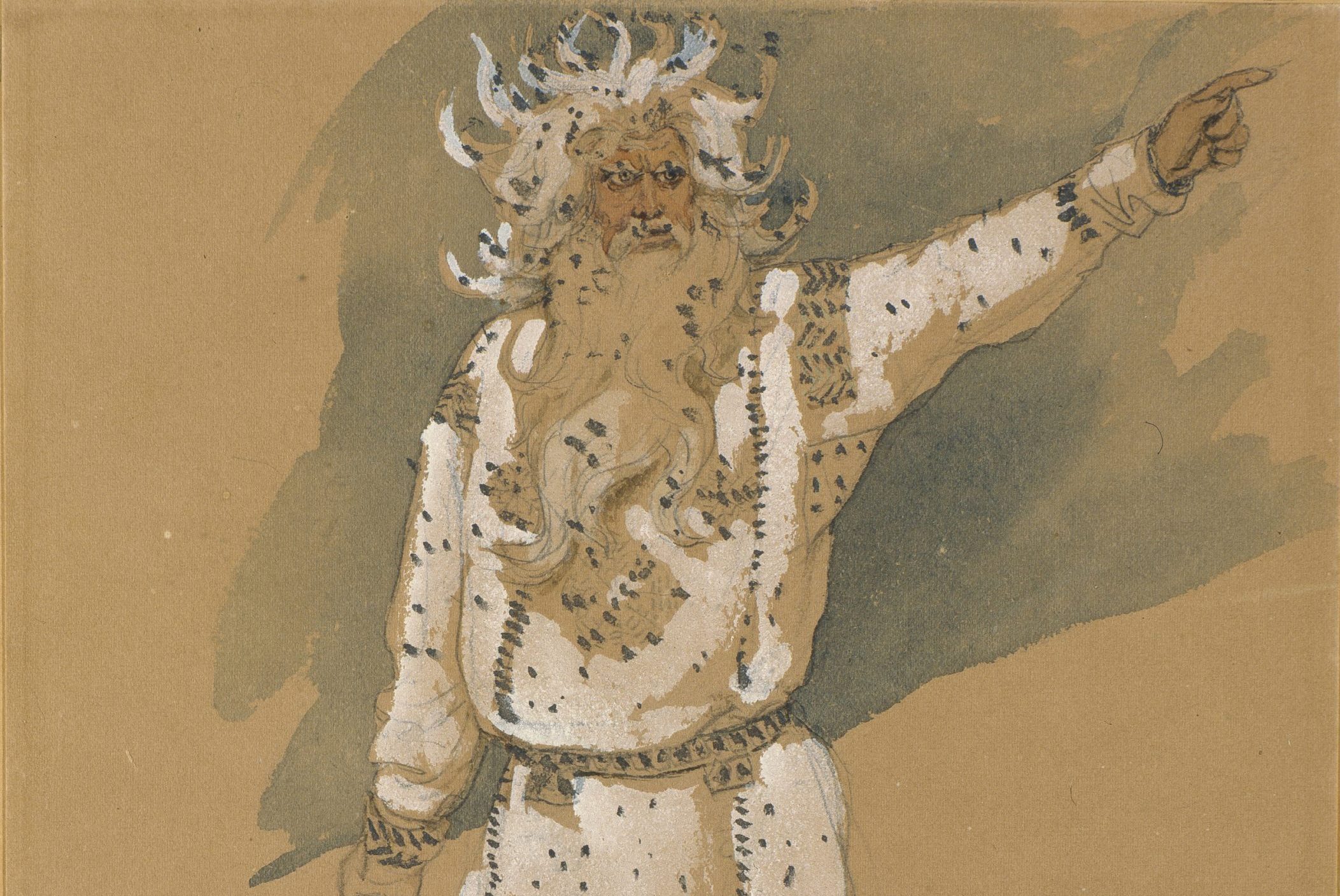 Grandfather Frost. Costume design for the opera Snow Maiden by N. Rimsky-Korsakov, 1885. Artist: Vasnetsov, Viktor Mikhaylovich (1848-1926)