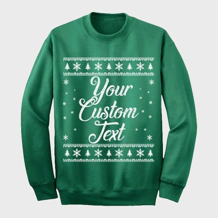 Green sweatshirt displays 