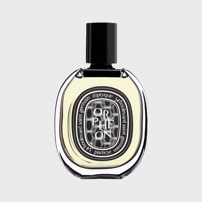 Perfume bottle displays label 
