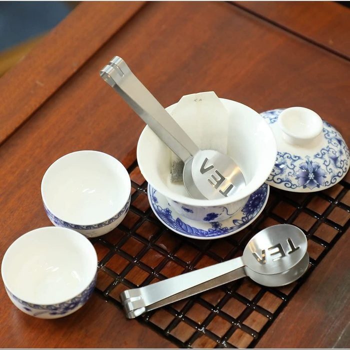 Tea scoop labeled 
