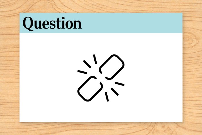 Linked chain breaking on a wooden background labeled as "Question 8."