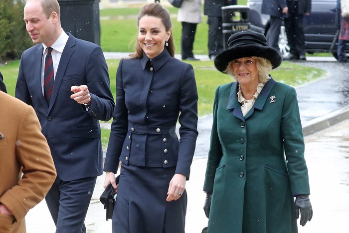 Prince William, Duke of Cambridge, Catherine, Duchess of Cambridge and Camilla, Duchess of Cornwall arrive at the Defence Medical Rehabilitation Centre, Stanford Hall