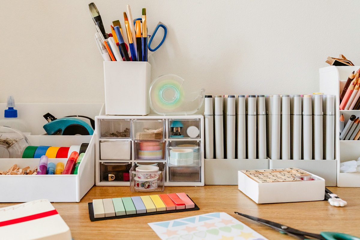 stationery on table